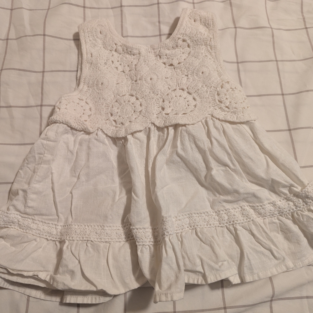 White Crochet Tank